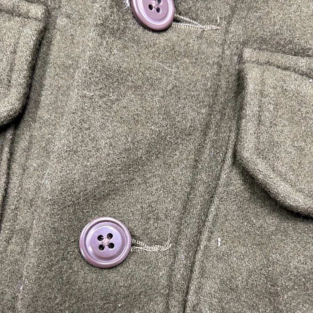 Polo Ralph Lauren Wool Shirt Jacket Mens Olive Green Good Heavyweight Utility
